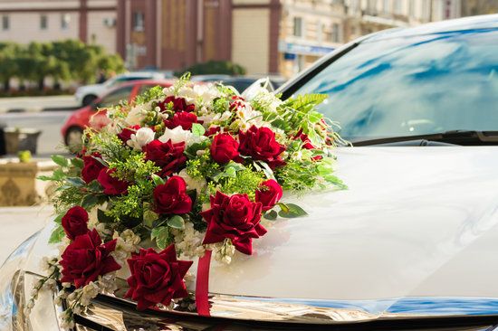 ASANMU Autoschmuck Hochzeit Motorhaube Hochzeitsschmuck Blumen